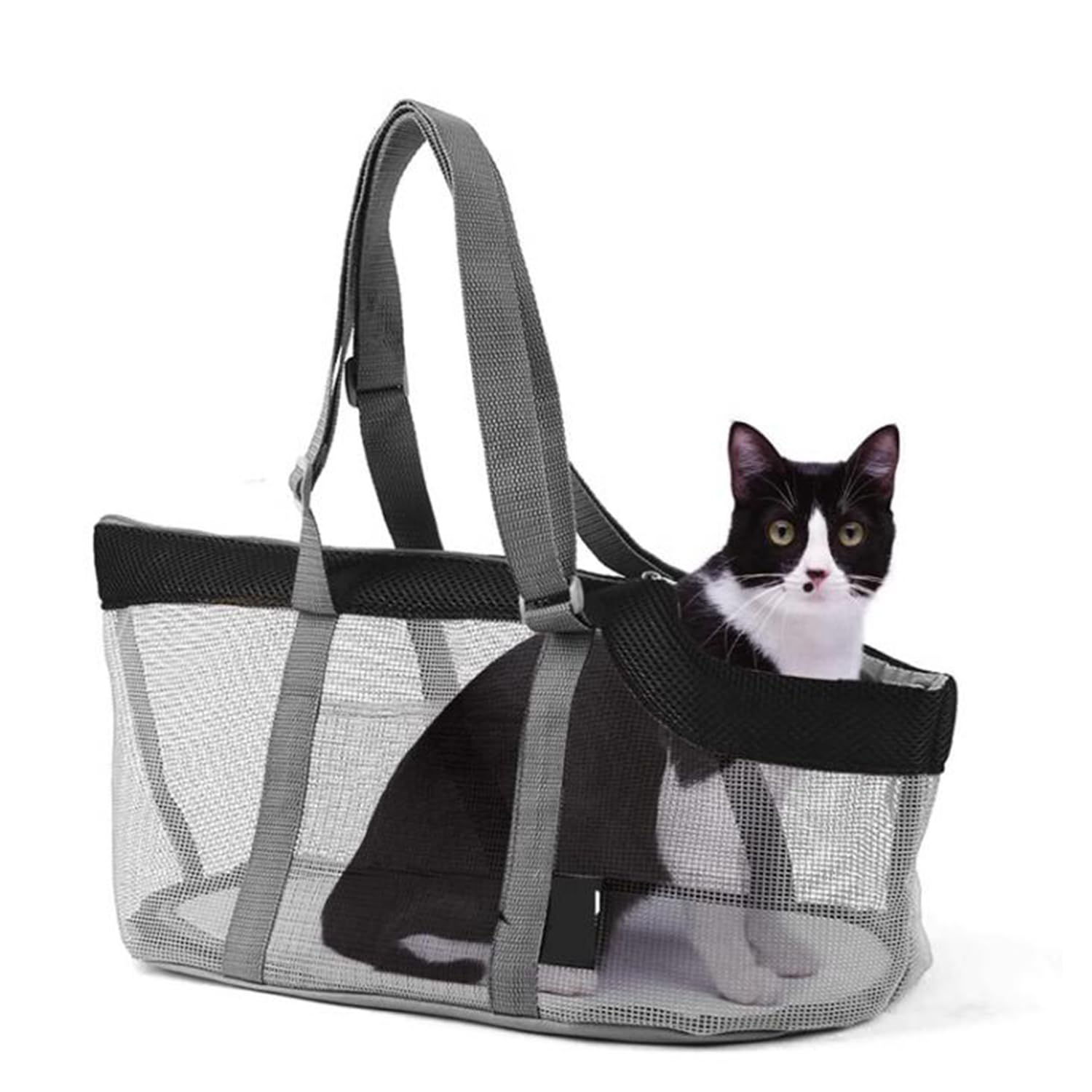 Pet Carrier Bag Breathable Mesh Cat Carrier Handbag Portable Dog Travel Tote Bag Soft Sided Foldable Pet Carry Bag with Safety Rope & Removable Mat for Small Dogs, Cats, Puppies, Small Animals 4KG