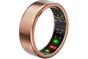 POBOVi Smart Ring for Women Men- Sleep/Fitness/Stress/Heart Rate Tracker- Menstrual Records - 7 Days Battery Life - Wireless Charging - No APP Subscription - iOS & Android Compatible (Rosegold, 11)