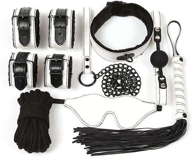 Luckly77 7 Pcs Body Harness Leather Straps Réstraints Kit Bundle Leg Ankles and Wrists Hāndcuff for Male or Female Jeans (Color : B)