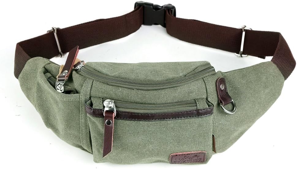 Wowang Unisex Canvas Fanny Pack Waist Pack