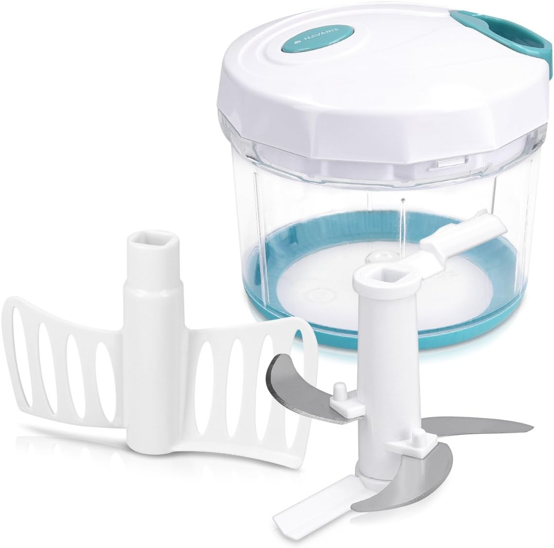 Navaris Multi Zerkleinerer mit Mixer 3 Edelstahl Klingen Deckel MixerAufsatz 1000ml