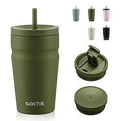 COKTIK 16oz Insulated Tumbler with Lid and Straw 2
