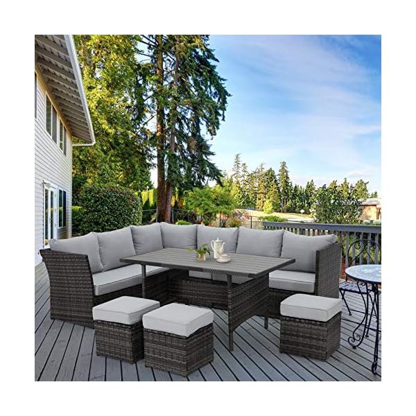U Max 7 Pieces Outdoor Sofa Set Wicker Rattan Patio Sectional Furniture Sets Wicker Sectional Patio Set Patio Dining Natures Garden Shop