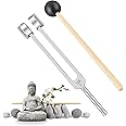 EastRock 128 Hz Tuning Fork with Silicone Hammer and Cleaning Cloth Instrument Teaching Medical Equipment Meditation Relaxation Sound Therapy Instrument