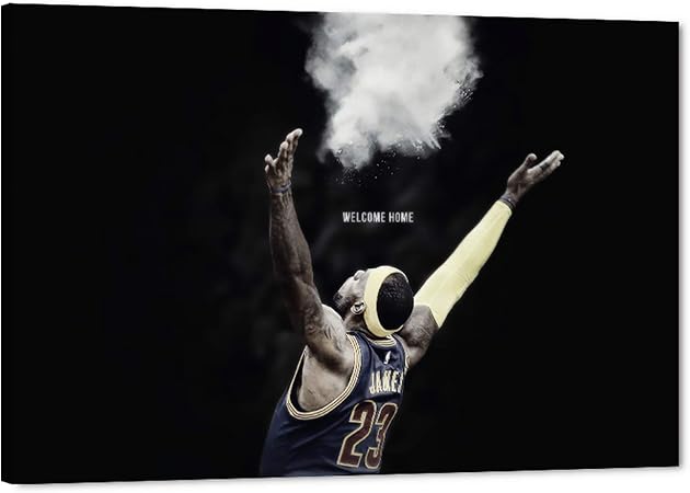 Amazon Lebron James キャンバスウォールアート 第6回23回 ダンク ピクチャー Nbaスーパースターアート ホームウォールデコレーション レブロンジェームズ ポスター 男性 男の子 部屋の装飾 寝室 オフィス 24 Wx36 H インテリア オンライン通販
