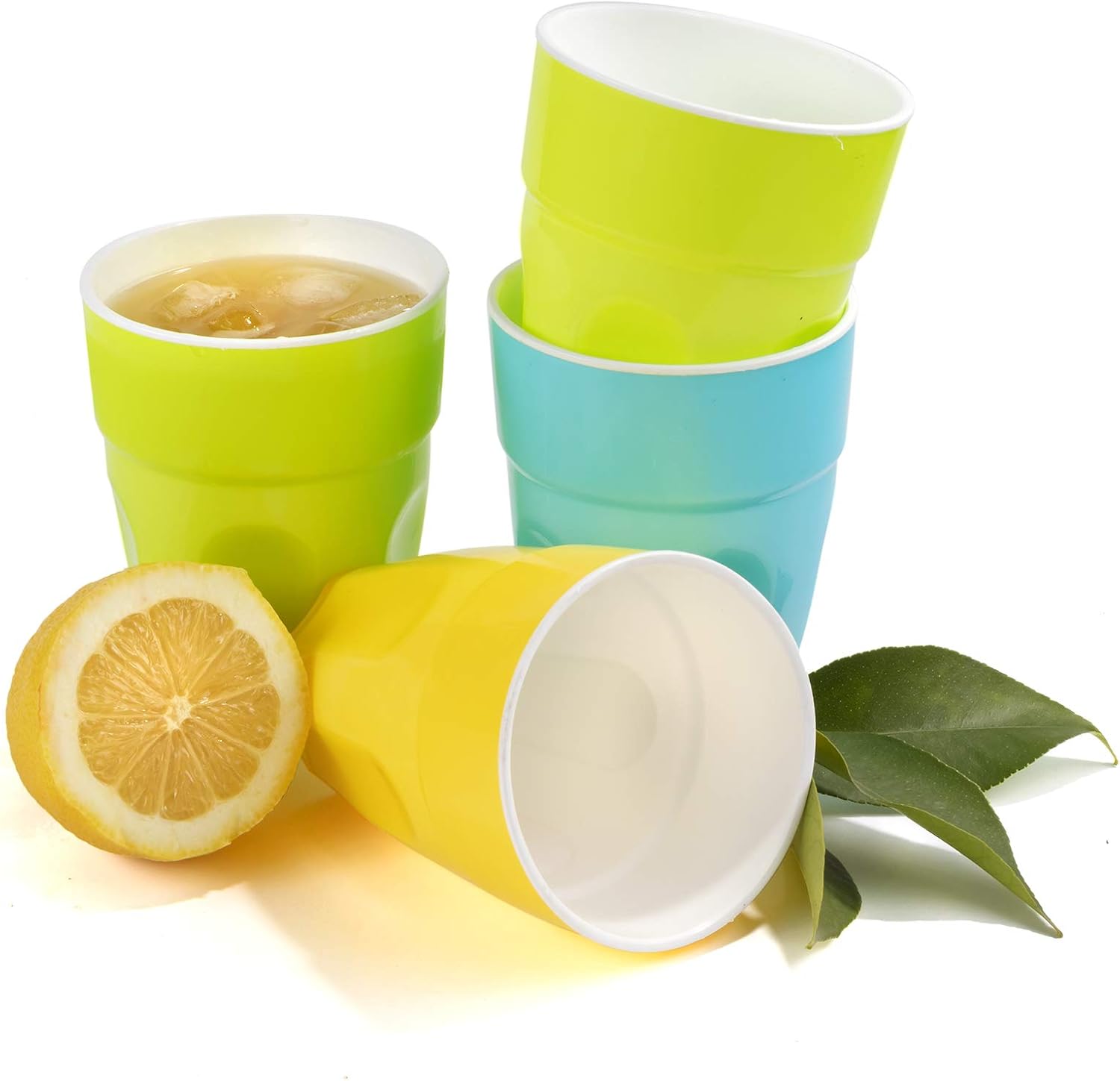 Home Tumblers Set Of 8 Plastic Cups Tumblers Glasses Kids Beakers Camping Tableware Pint Unbreakable 0 65l