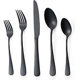 Briout Matte Black Silverware Set for 4, Flatware Cutlery Set 20 Piece | Premium Stainless Steel Tableware Set, Include Knife Fork and Spoon, Mirror Polished, Ready for Any Dinner or Weddings