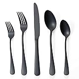 Briout Matte Black Silverware Set, Stainless Steel