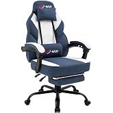 DL-win Gaming Chair for Adults with Footrest and High Back, Blue | Ergonomic gaming chair with a high back, footrest, and massage lumbar support for comfortable gaming, work, and relaxation