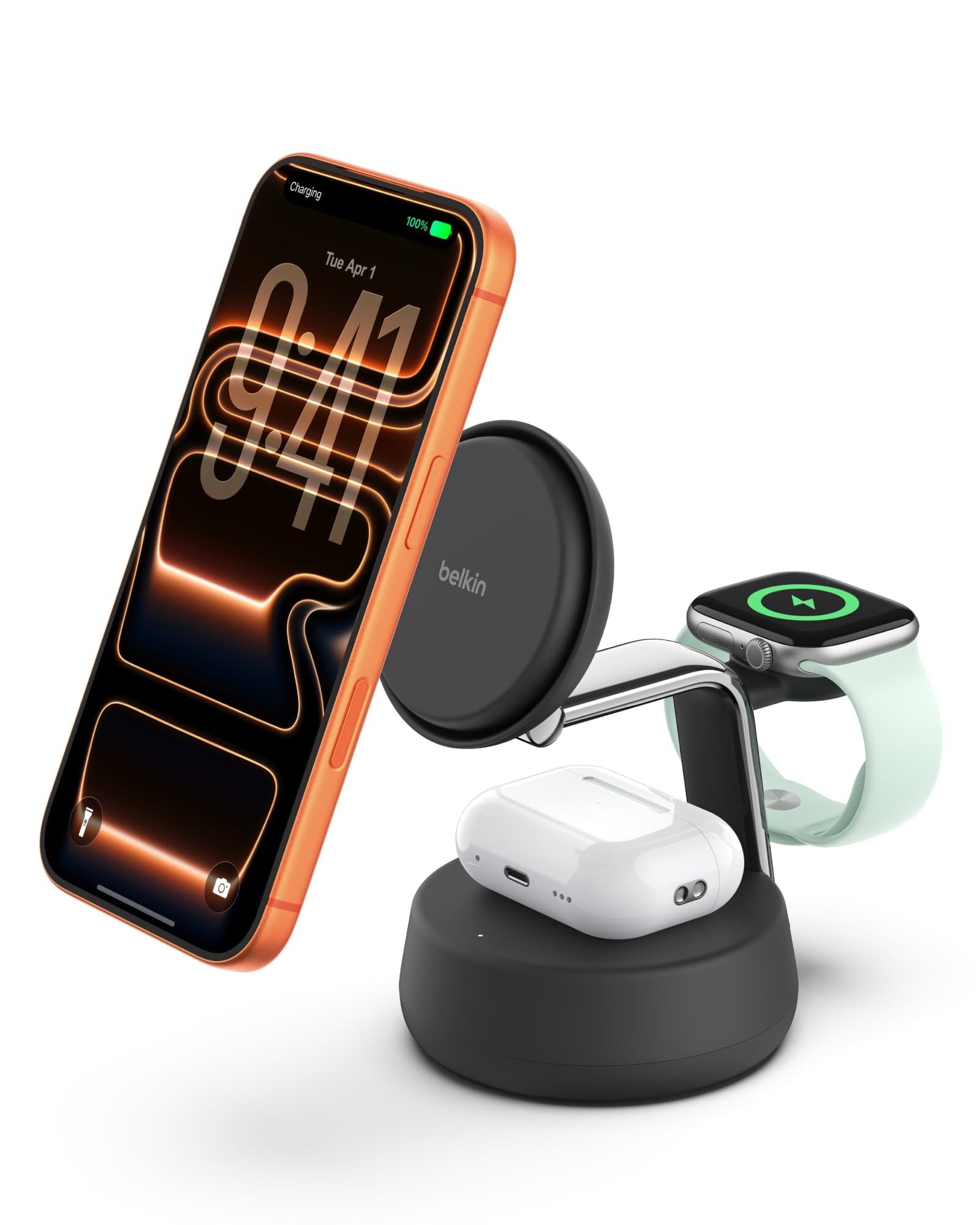 Photo 1 of ***STOCK IMAGE FOR REFERENCE***
Charger Compatible, 3-in-1 Charging Station, Qi2.2 25W w/Cooling Fan (On/Off Control) Magnetic Wireless Charger for iPhone 17, Apple Watch, AirPods, Pixel 10 (45W Adapter Included)