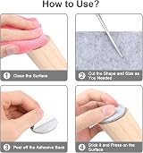 Vicloon Furniture Pad 3-Piece Self-Adhesive Felt Strip Roll Set 120x10cm view 4
