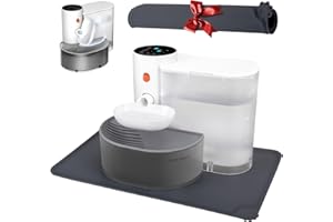 GJEASE Smart Pet Water Fountain No Filter,Wireless Cat Water Fountain Cordless,Battery Operated Filterless Cat Water Fountain