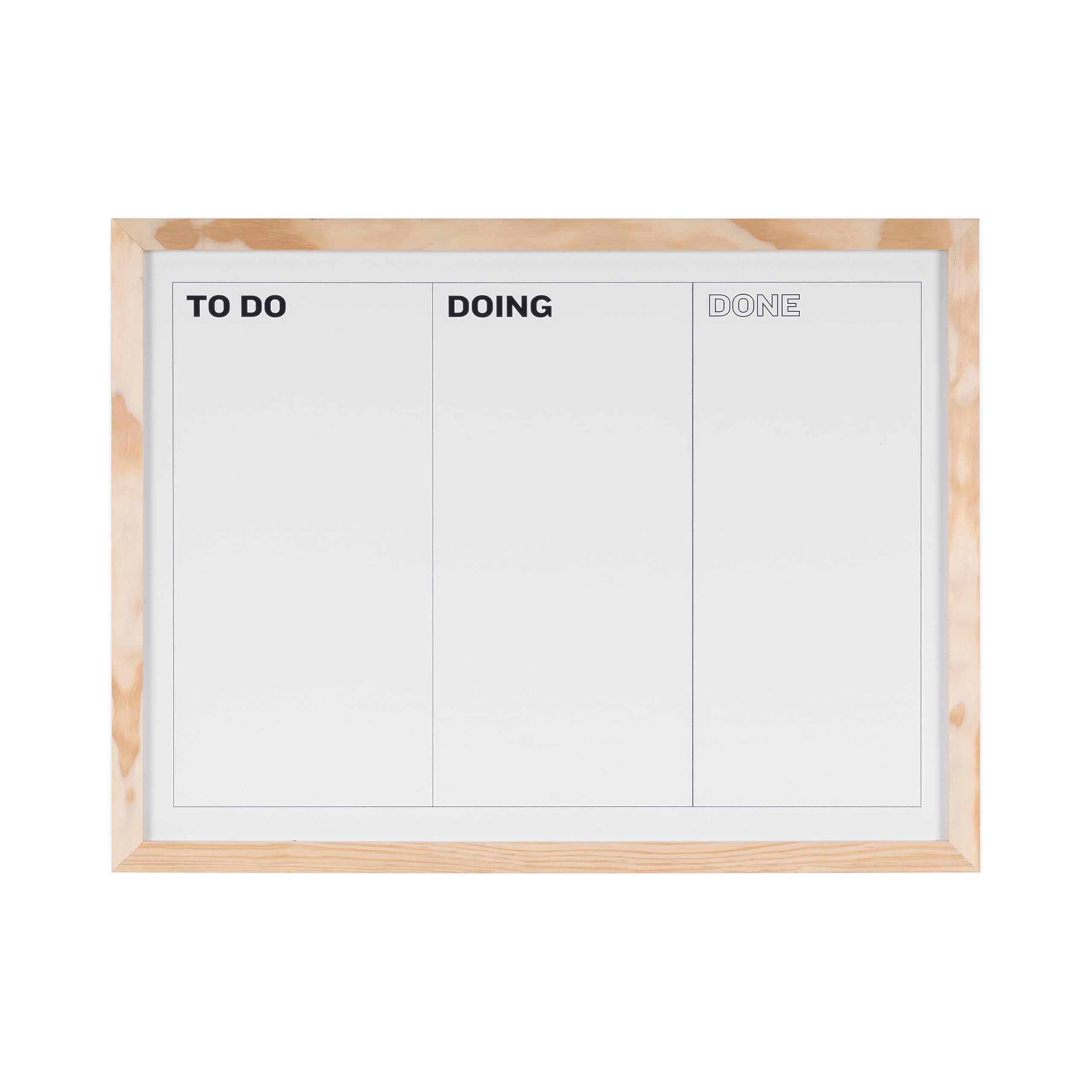 Bi-Office KanBan Planner Board Magnetic Dry Erase Board Pine Wood Frame 60x45cm