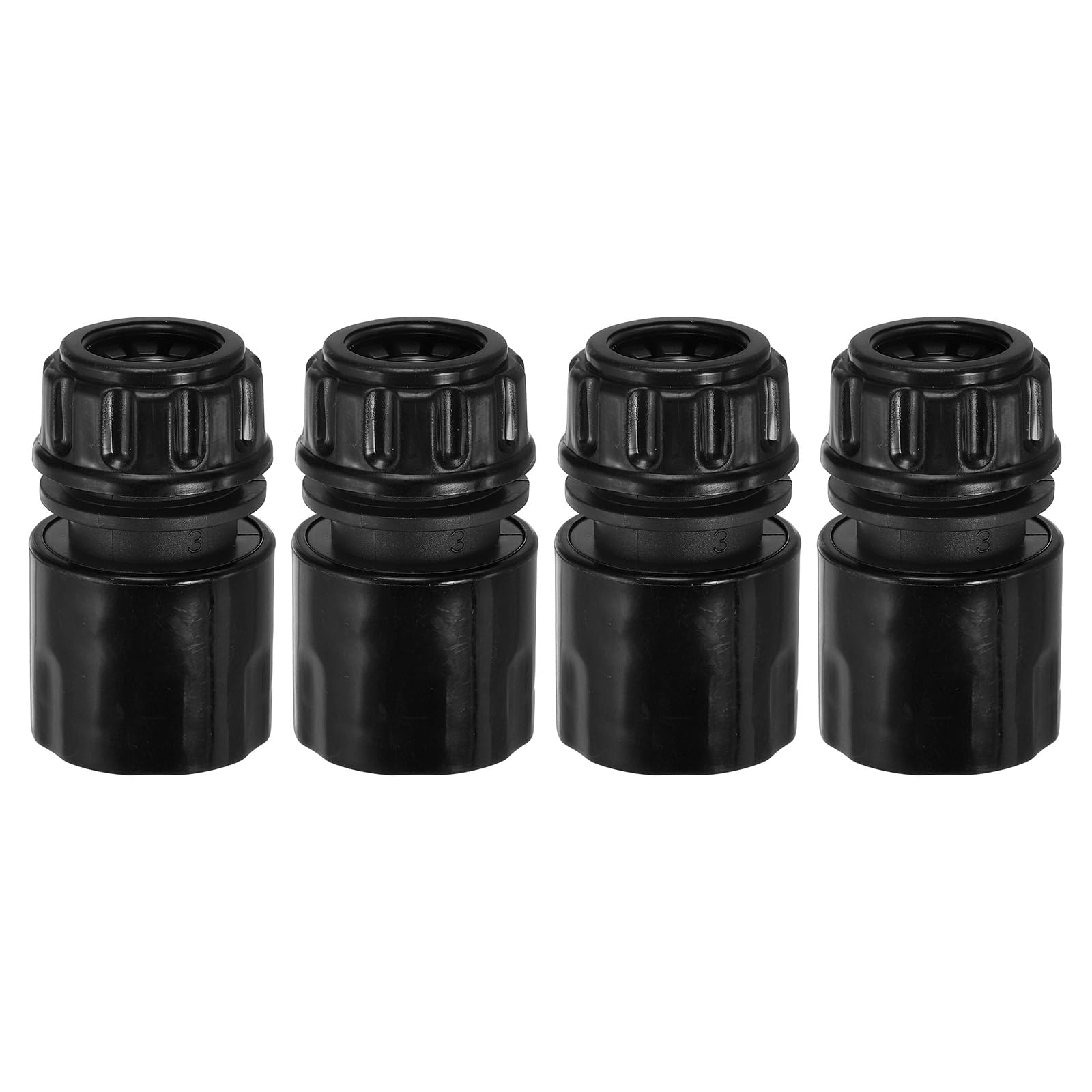 PATIKIL 1/2" Garden Hose Quick Connector Repair Extender, 4 Pcs Plastic Garden Water Hose Connectors Fittings Leakproof Design, Black