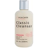 Peaches Skincare Hydrating Facial Cleanser – Vegan Face Wash with Grapefruit, Sugar Cane, and Gotu Kola – Lightly Exfoliating Daily Formula for All Skin Types – Classic Cleanser – 8 oz