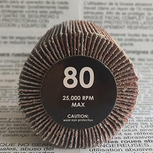 CCBO Deburring Flap Wheel 1-3/8” by 5/8 ” with 1/4 ” Shank - 80 Grits Pack of 10 Z351580