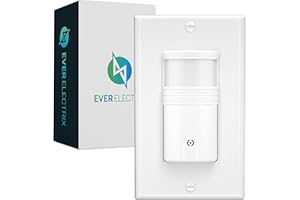 EverElectrix Motion Sensor Light Switch, Neutral Wire Required, Single Pole Only (Not 3-Way), Indoor in-Wall Occupancy Sensor with Wall Plate, Adjustable Timer, Title 24, UL Certified, White