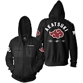 Ripple Junction Naruto Shippuden Men's Authentic Full Zip Hooded Sweatshirt w/Chest Pockets Epaulettes Officially Licensed