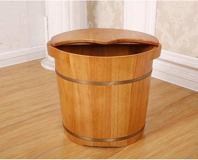 JWRⓇ Solid Wood Foot Bath Barrel Oak Foot Bath Barrel