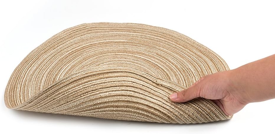famibay Round Placemats, Round Braided Place Mats for Dining Table Heat Insulation Table Mats for Kitchen 15 inches(Khaki,Set of 6): Home & Kitchen
