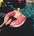 Floatie Kings: Strawberry Frosted Donut Pool Float | Giant Premium Inflatable, Summer Pool or Beach Fun, Strengthened PVC Fabric, Includes Patch Kit