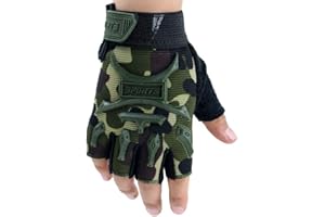 Long Keeper 4-9 Y Kids Half Finger Gloves Boys Girls Anti-slip Sport Tactical Mittens