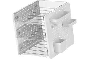 Clear Acrylic Desk Organizers Stackable Paper Letter Tray with Pen Cup and Pegboard for Files Books Document Maganzine Space 