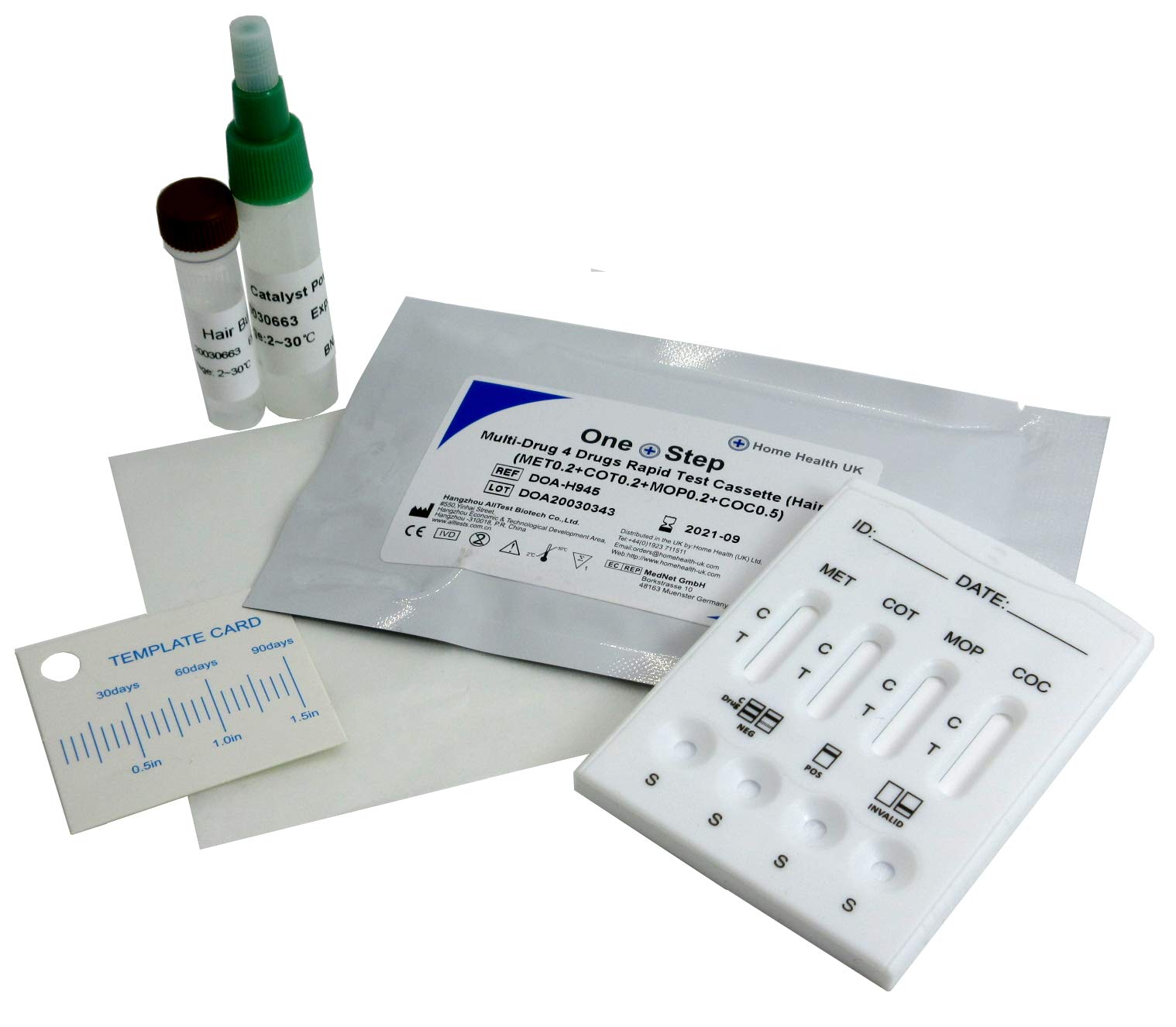 3 x Hair Multi-Drug Test Kit - Cocaine Cotinine Methamphetamine & Morphine