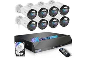 WEILAILIFE 【130°Ultra Wide-Angle】 Outdoor Wired Security Camera System, Home Video Surveillance Systems, POE IP Cameras, Surveillance DVR Kits