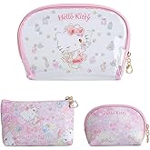 AmBealla Clear Cosmetic Bag Waterproof Makeup Bags with Brush Holder, Large Travel Toiletry Bag Organizer for Women, Portable Skincare & Beauty Tools Storage Case for Home&Trips 3pcs