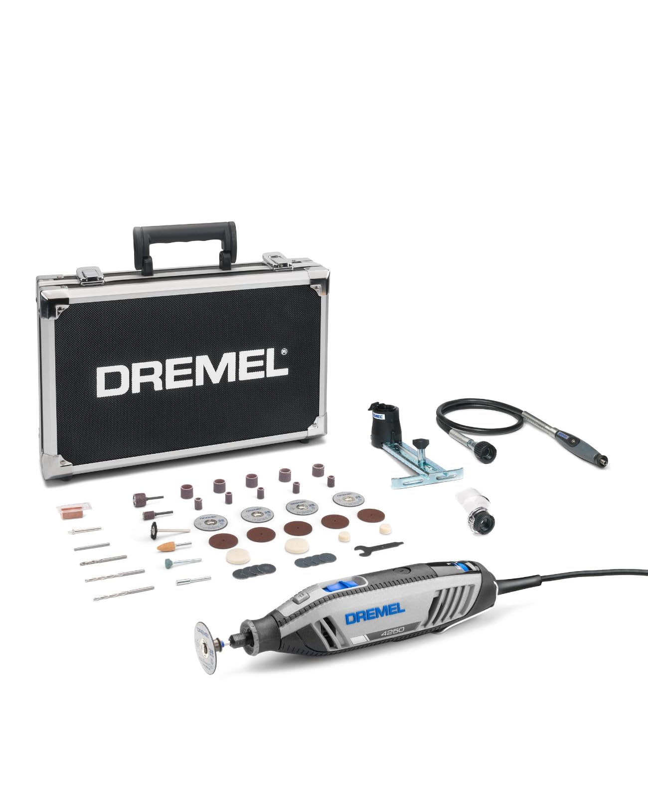 Dremel 4250 Rotary Tool 175 W, Amazon Exclusive Multitool Kit with 3 Attachments 45 Accessories, 175W Motor with Electronic Feedback, Variable Speed 5.000-35.000 RPM — image 1