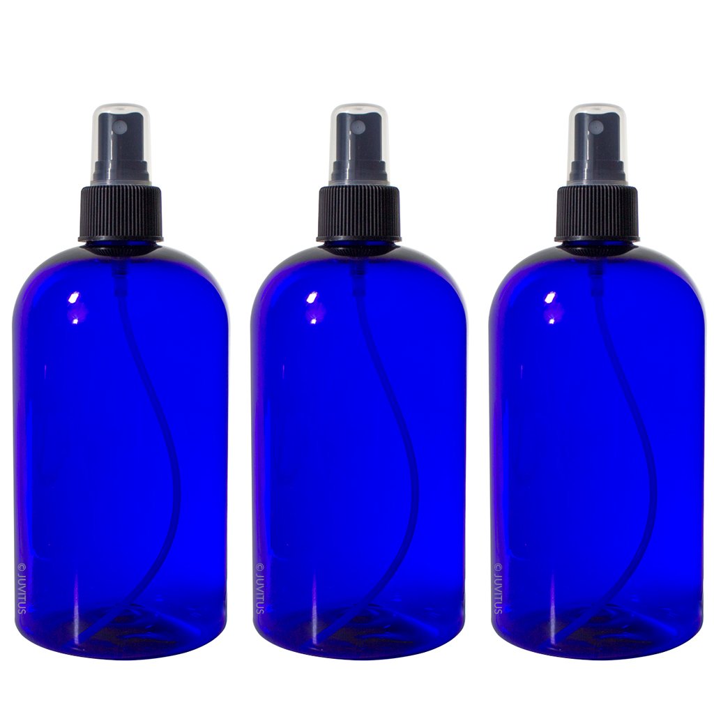 Cobalt Blue 16 oz Boston Round PET Plastic Bottles (BPA