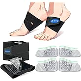 JL-Group Adjustable Arch Support Inserts with Replaceable Orthotic Arch Pads, Wearable Arch Bands for Plantar Fasciitis Pain Relief, Flat Feet & Fallen Arches, High Arches
