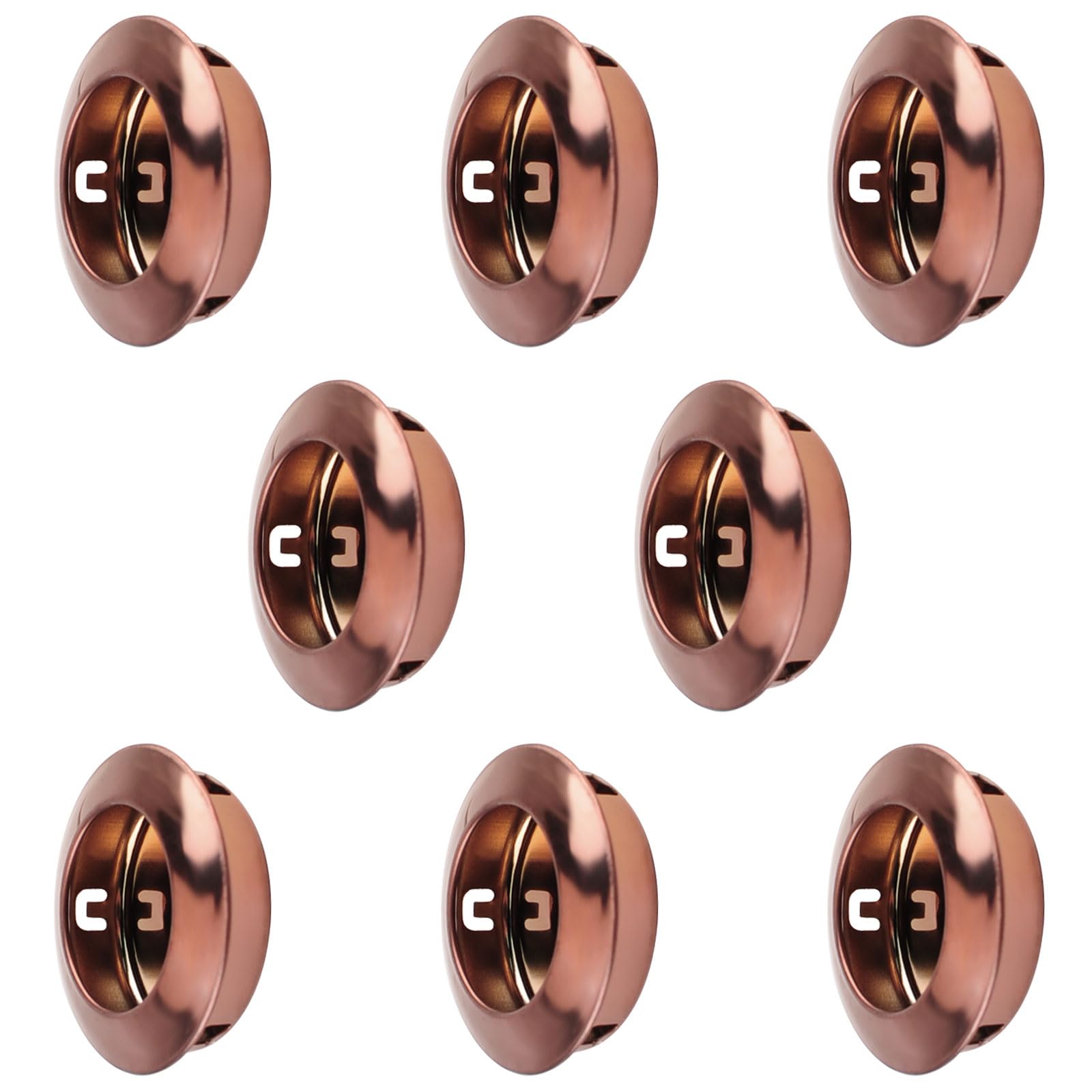 MOROBOR 8 Pack Closet Door Finger Pull, Round Flush Handle Stainless Steel Sliding Barn Door Pulls Recessed Kitchen Cabinet Handles Pocket Doors Handles Invisible Doors Handle (Bronze) — image 1