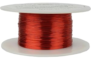 TEMCO INDUSTRIAL TEMCo 28 AWG Copper Magnet Wire - 4 oz 497 ft 155°C Magnetic Coil Red