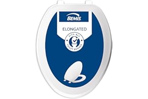 Bemis Economy Plastic Toilet Seat, Elongated, White, 170 000