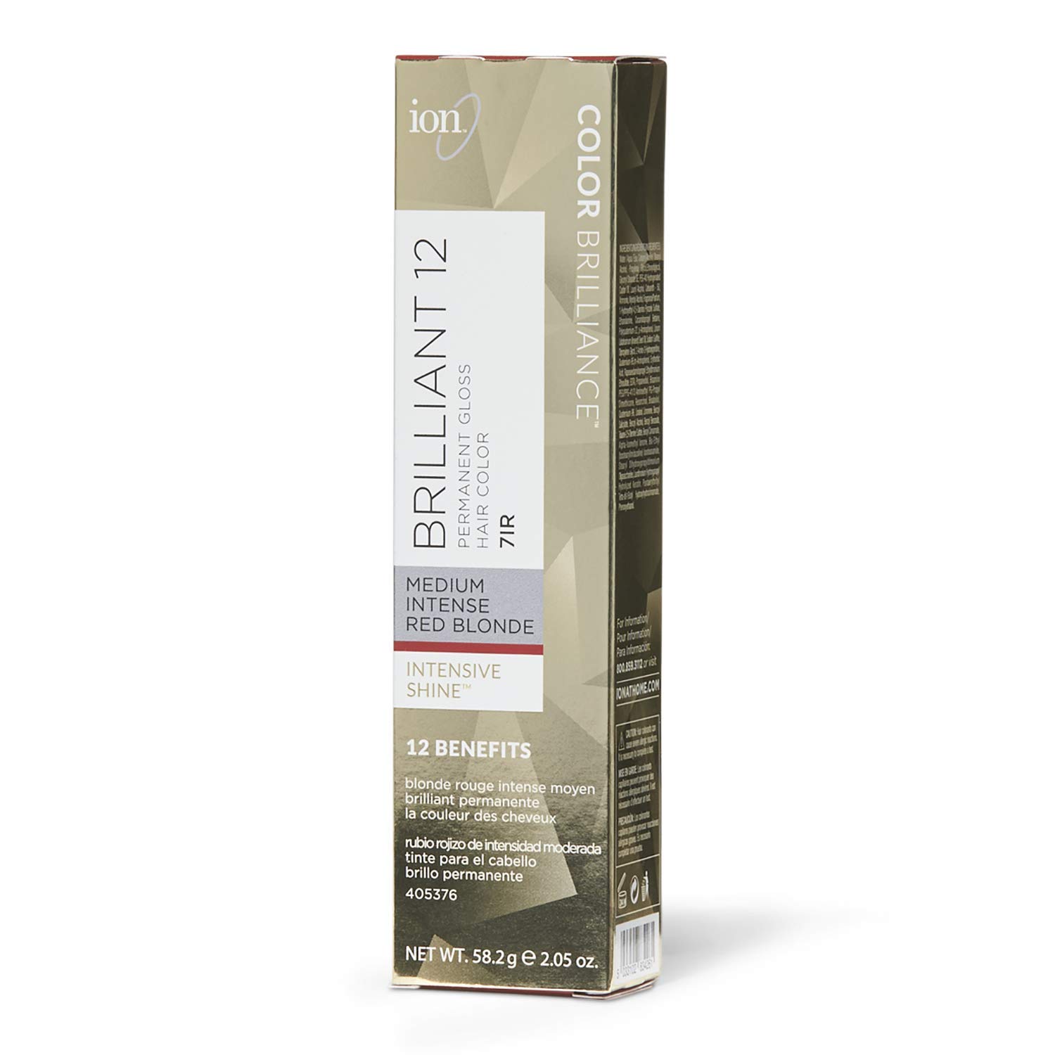 Ion 7ir Medium Intense Red Blonde Permanent Gloss Hair Color 7ir