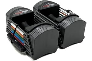 PowerBlock Sport 24 Adjustable Dumbbells, 3-24 lb. Durable Steel Build, Innovative At Home Workout Equipment, All-in-One Strength Training