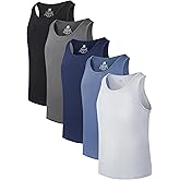 DAVID ARCHY Men's Tank Top Bamboo Rayon Undershirts Tank Shirt Moisture-Wicking A-Shirt for Men, 3 or 5 Pack