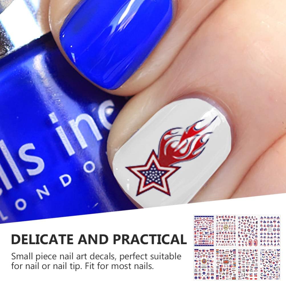 Amazon Co Jp Beaupretty 8枚愛国ネイルアートステッカーアメリカアメリカ国旗ネイルステッカー4th月マニキュアステッカーdiyのための独立記念日 Beauty