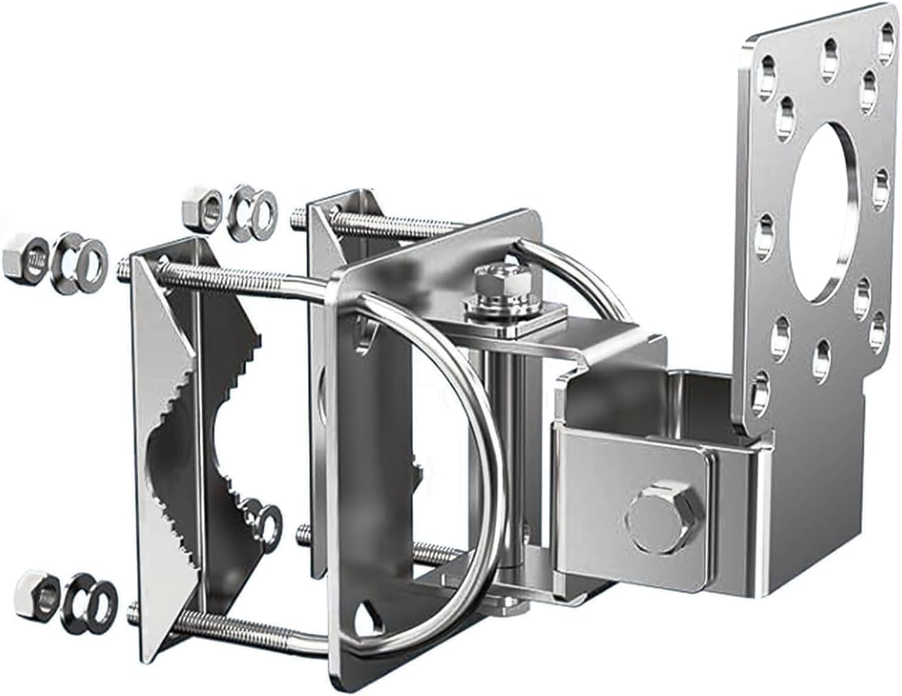 WiTi Antirust Mounting Adapter for Wall and Pole Installing, Adjustable Holder for Antennas Sky Dish Wireless Bridges and Starlink,2 Bolts Included