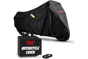 Badass Moto Ultimate Waterproof Motorcycle Cover - Outdoor Storage Motorcycle Covers for Harleys, Street or Sport Bike Cover 