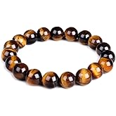 Mayting 10mm Natural Tiger Eye Bracelet Elastic Yoga Gemstones Healing Energy Men Women Stretch Bracelet