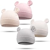 Bamery Newborn Baby Girls Hospital Hat Thick Cute Bear Ear Cotton Baby Boy Beanie for 0-6Months