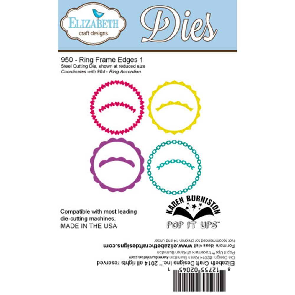 Elizabeth Craft Designs Elizabeth Craft Metal Dies by Karen Burniston-Ring Frame Edges 1, Grey