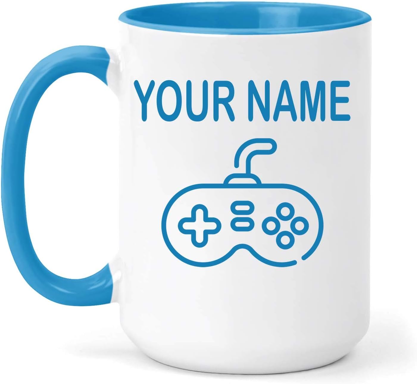 Personalised Two Tone Gaming Mug - Hobbies, Gift (,Blue)