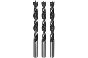HARFINGTON 3pcs Brad Point Drill Bits 9.5mm(3/8") Dia Straight Round Shank Drill Metric Brad Point 3.35" Drilling Depth Spira