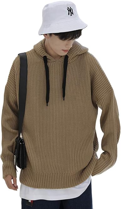 Amazon Yacoresya セーター メンズ ニットパーカー メンズ フード付き 無地 フーディー 長袖 ルームウェア コットンニット カジュアル 軽い 秋冬 重ね着 オシャレ 大きいサイズ トレーナー パーカー 通販