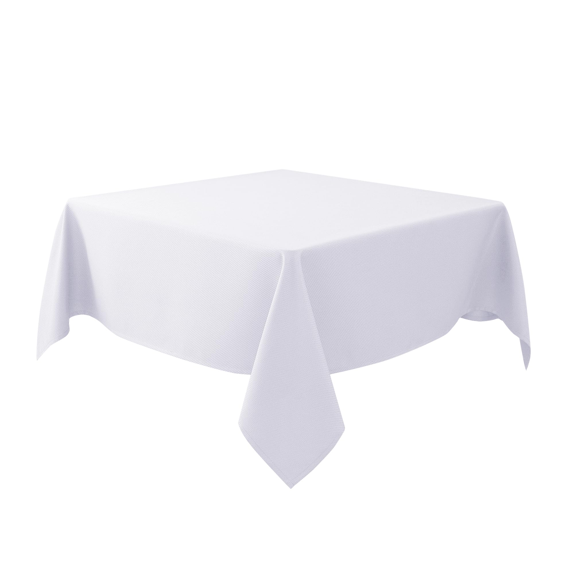 Photo 1 of Biscaynebay Fabric Square Tablecloths 54x54 Inches, White Water Resistant Table Cloth Small Card Folding Table Covers Linen for Dining, Kitchen, Wedding and Parties etc. Machine Washable