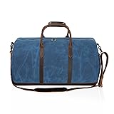 Waxed Canvas Weekender Duffle Bag, Vintage Style